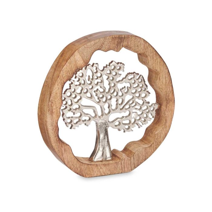 Arbol De La Vida Metal Plata Soporte Madera Giftdecor 25CM (6 Unidades) 1 Arbol De La Vida Metal Plata Soporte Madera Giftdecor 25CM (6 Unidades) 1
