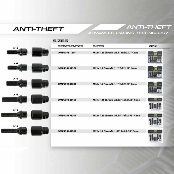 Kit de tornillos OMP OMPS09531201 M12 x 1,25 4 uds 3