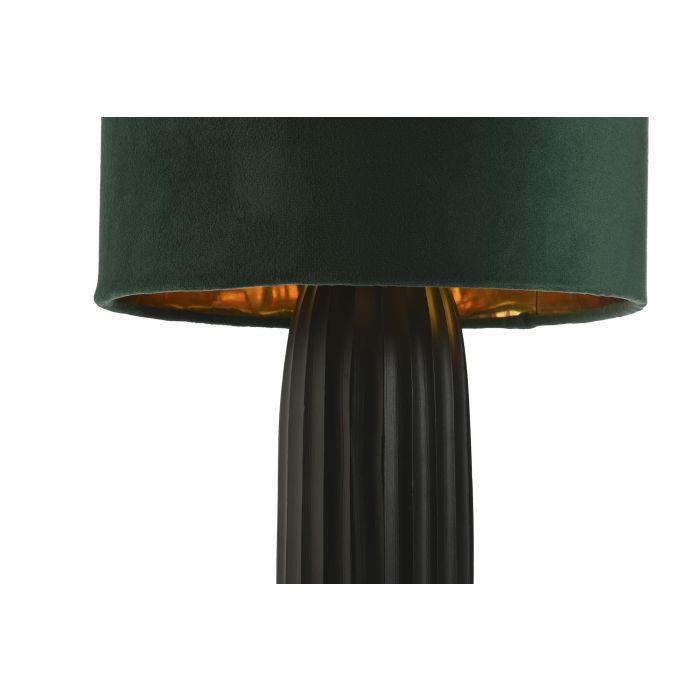 DKD Home Decor Lámpara de Sobremesa con Pantalla de Terciopelo Verde y Negro, Estructura de Aluminio, 26x26x37 cm, Tipo E27 50W 1