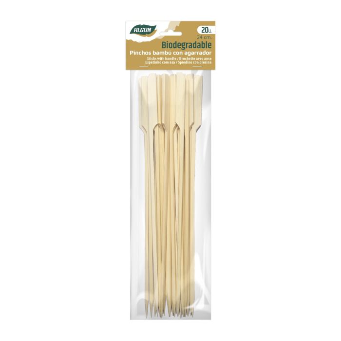 Set de 20 pinchos de bambú agarrador 24 cm Algon (24 Cajas) 2 Set de 20 pinchos de bambú agarrador 24 cm Algon (24 Cajas) 2