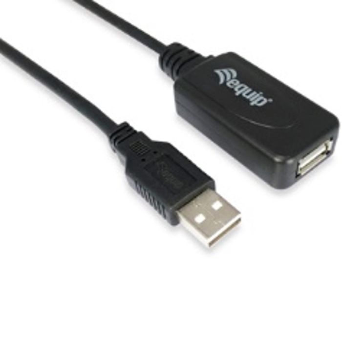 Equip Cable USB 2.0 de Extensión Activo Macho a Hembra, 10 Metros, para Conexiones USB de Alta Velocidad