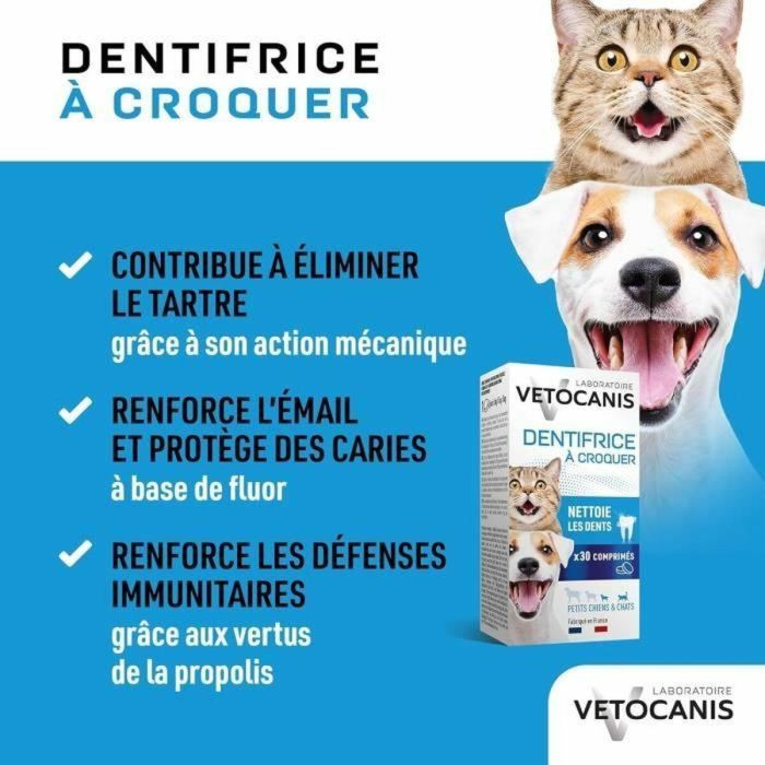 Vetocanis Plak Fighter Pasta de dientes masticable para gatos - 30 tabletas - Sabor a pollo - Lucha contra la placa dental 4