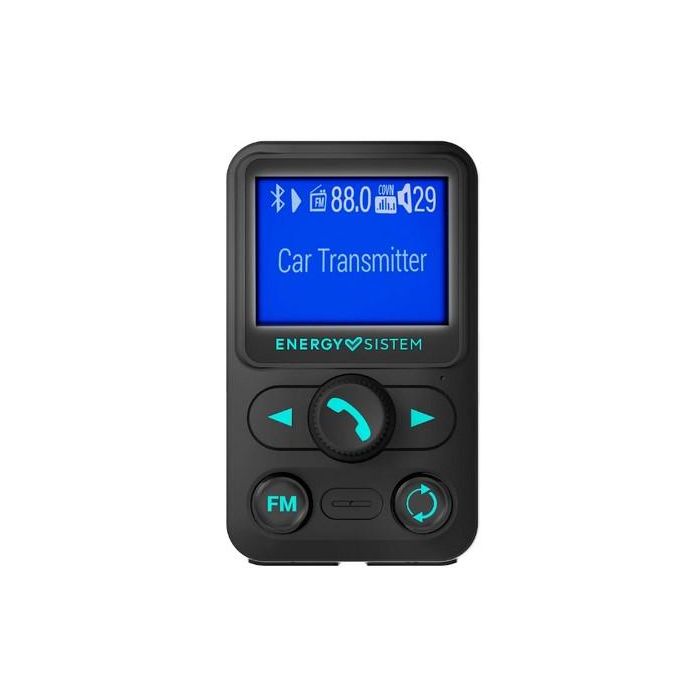 Energy Sistem 455249 Transmisor FM Coche Xtra Bluetooth, Pantalla LCD 1.4", USB, MicroSD, Manos Libres y Asistente Voz