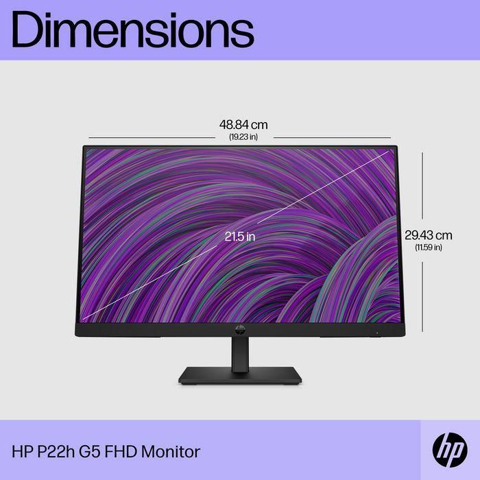 HP Monitor P22h G5 / 21,5" / FHD / VGA-HDMI-DisplayPort / Regulable Altura 20 HP Monitor P22h G5 / 21,5" / FHD / VGA-HDMI-DisplayPort / Regulable Altura 20