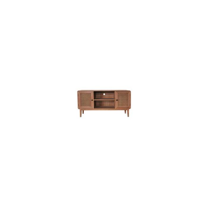 DKD Home Decor Mesita de Noche Balines Madera Ratan Marron Claro 33.7 x 56 x 43 cm 1