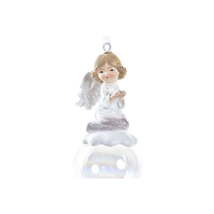 DKD Home Decor Decoración Colgante Navidad Tradicional, Resina y Cristal, Colores Blanco, Rosa y Verde, 4.5x4.5x8 cm, Pack 12 Unidades 1