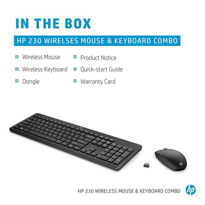 HP 230 Wireless Mouse and Keyboard Combo - DEN 17 HP 230 Wireless Mouse and Keyboard Combo - DEN 17