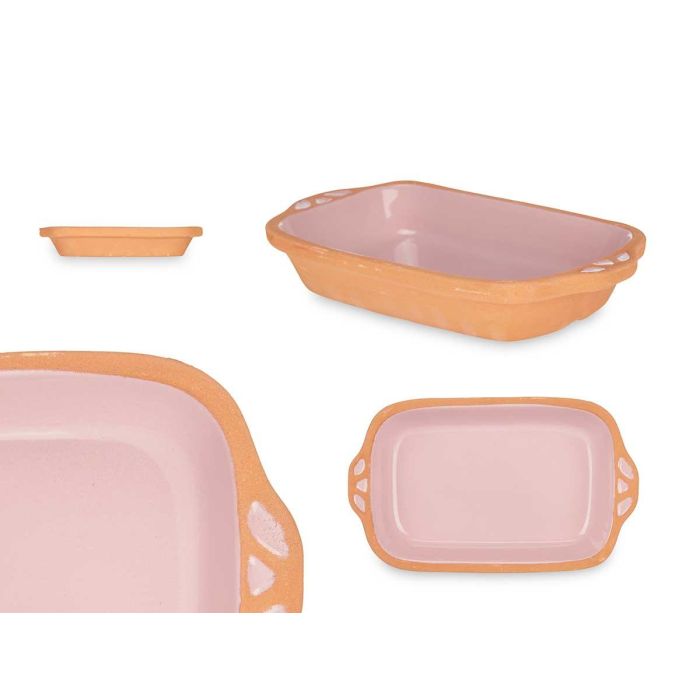 Cazuela Barro Rectangular Asas 23Cm Rosa La Dehesa (8 Unidades) Cazuela Barro Rectangular Asas 23Cm Rosa La Dehesa (8 Unidades)