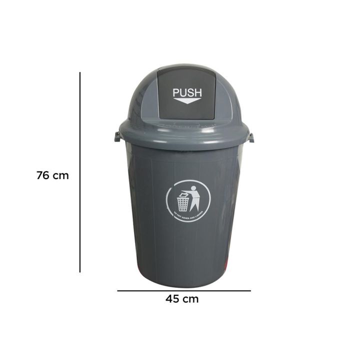 Papelera Contenedor Q-Connect Plastico Con Tapadera 80 L Color Gris 450x760 mm 1