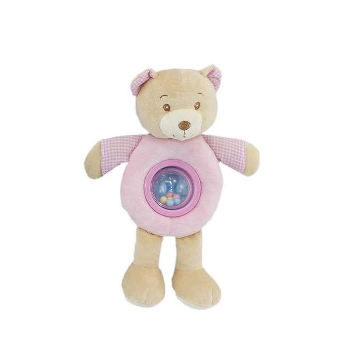 Sonajero bolita 25 cm oso lulu rosa