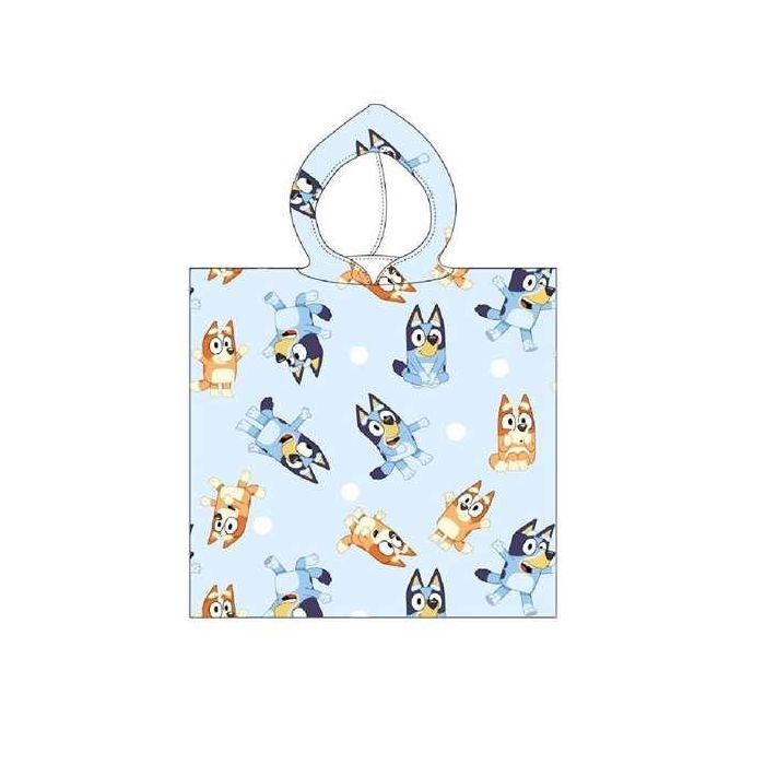 Cerdá Poncho Microfibra Bluey, 50x115 cm, Azul Claro, Infantil +3 Años