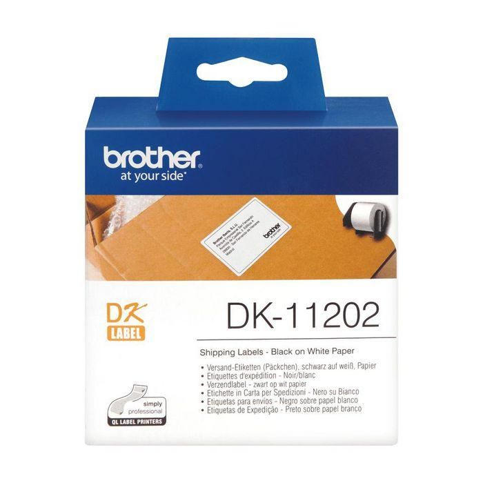 Brother DK-11202 Rollo de Etiquetas Negro sobre Blanco – 62mm x 100mm. 300 etiquetas por rollo 2