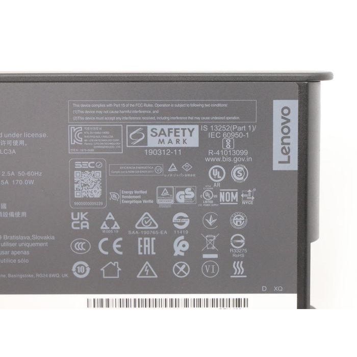Lenovo AC adapter, 170W power output, 20V voltage, 3-prong design, slim profile, suitable for Lenovo devices. 4 Lenovo AC adapter, 170W power output, 20V voltage, 3-prong design, slim profile, suitable for Lenovo devices. 4