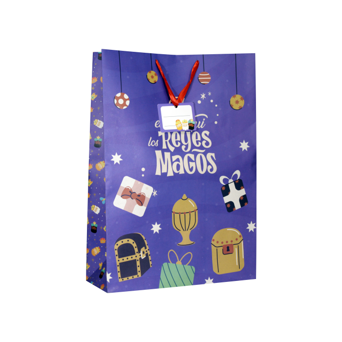Bismark Bolsa Jumbo Reyes Magos 333602 para Juguetes y Regalos, 40x70x18 cm, Papel Kraft, Colores Surtidos 1