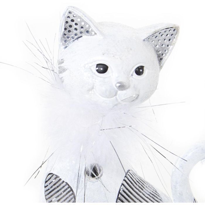 Figura Decorativa Alexandra House Living Blanco Acrílico Plástico Melamina Gato 12 x 6 x 26 cm 3