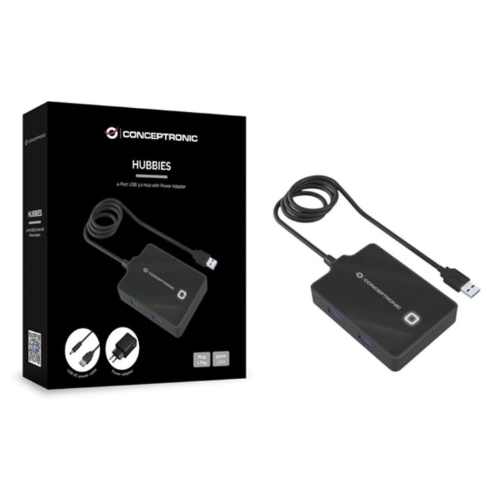 Conceptronic HUBBIES11BP Hub USB 3.0 de 4 Puertos Color Negro 2