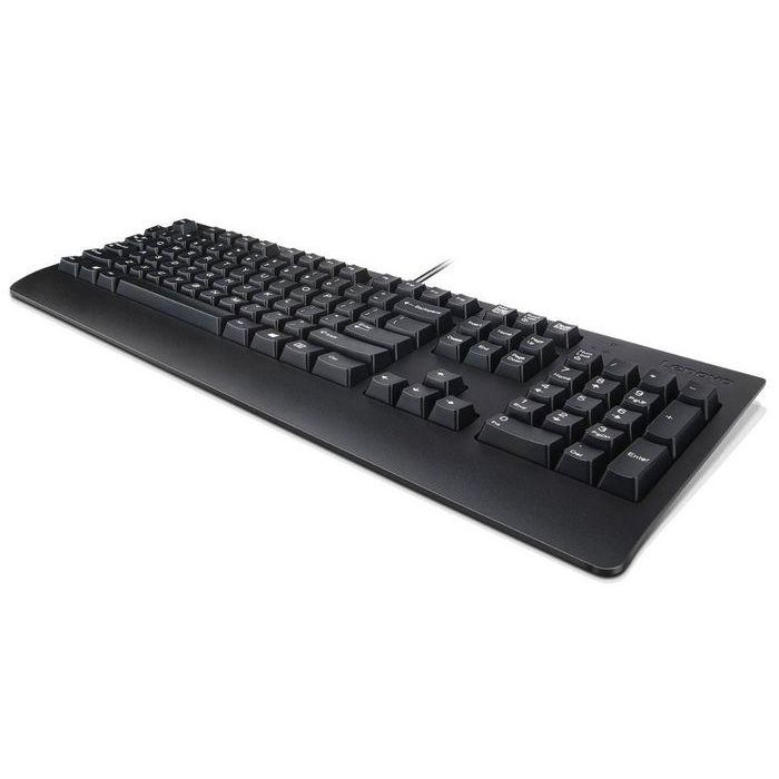 Lenovo Teclado Tradicional USB, 104 teclas QWERTY, Diseño Moderno Ergonómico y Ambidiestro, Conexión USB-A, Color Negro para Uso Prolongado Lenovo Teclado Tradicional USB, 104 teclas QWERTY, Diseño Moderno Ergonómico y Ambidiestro, Conexión USB-A, Color Negro para Uso Prolongado