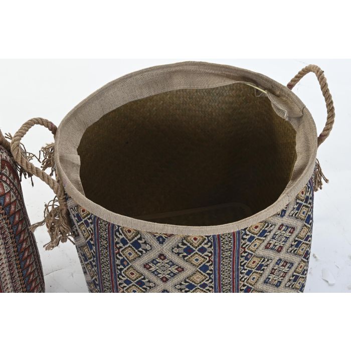 Cesta Boho DKD Home Decor Granate Azul 40 x 48 x 40 cm (2 Unidades) 2 Cesta Boho DKD Home Decor Granate Azul 40 x 48 x 40 cm (2 Unidades) 2