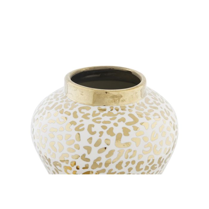 DKD Home Decor Tibor Colonial Porcelana Blanco Dorado 22 x 30 x 22 cm 3