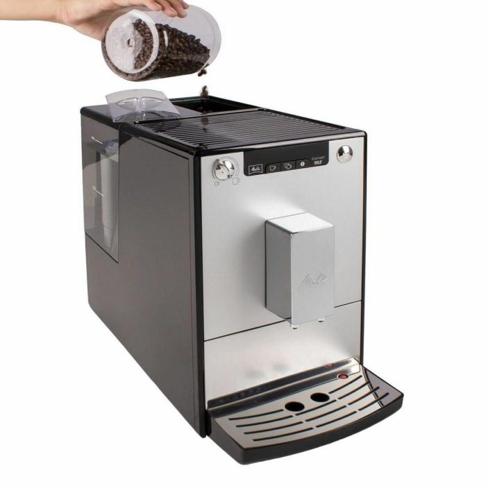 MELITTA E950-666 - Cafetera automática Solo Pure Silver - 1400W - 3 niveles de intensidad - Recipiente para granos de 125g 1