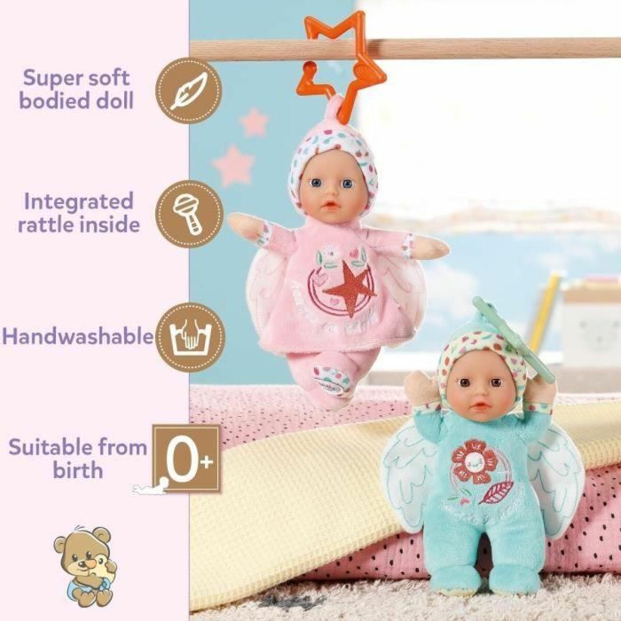 Baby Born 2 Muñecos de Trapo Ángel 18cm, muy suaves, con sonajero integrado y sistema acoplable, para bebés desde 0 meses 4 Baby Born 2 Muñecos de Trapo Ángel 18cm, muy suaves, con sonajero integrado y sistema acoplable, para bebés desde 0 meses 4