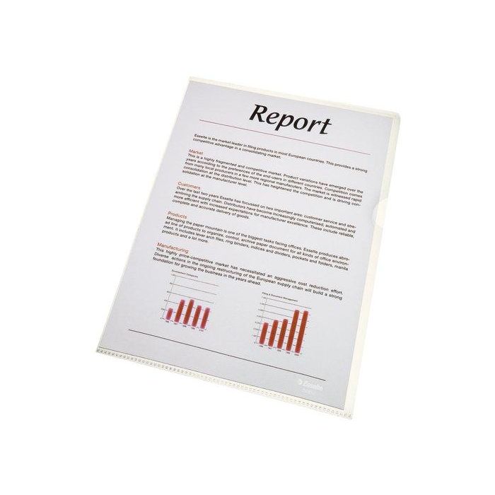 Esselte 30Q Dossier Uñero 30Q Pvc 140 Micras Liso Folio Transparente Caja De 100