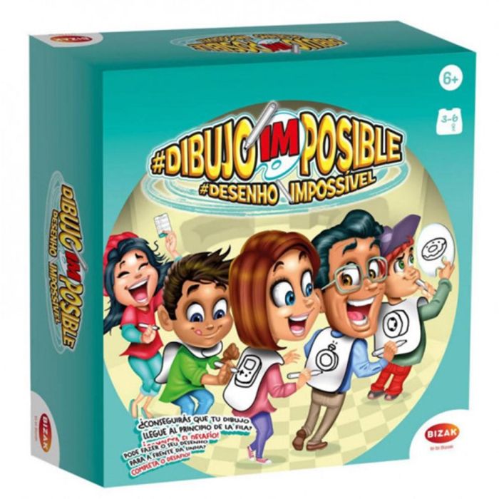 Bizak Juego Dibujo Imposible - Adivina Que: Dibuja en la espalda, adivina la palabra secreta en la pizarra, juego de mesa para fiestas.