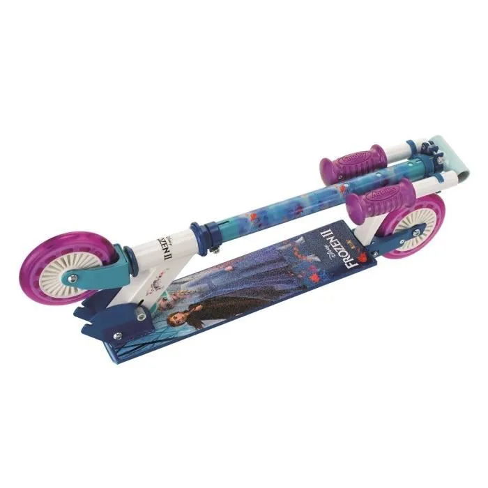 Smoby Scooter Frozen 2 Plegable 2 Ruedas Ajustable en Altura para Niños a Partir de 5 Años 1