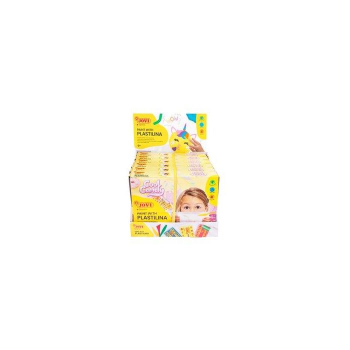 Plastilina Jovi Pintar Con Plastilina Kit Cool Candy Expositor De 6 (Contenido Kit: 8 Pastillas Plastilina De 50G+Laminas+1 Marco+3 Moldeadores+Rodillo)