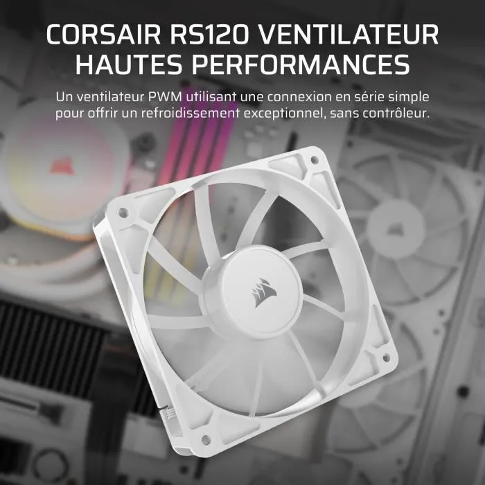 Corsair Ventilador RS120 PWM de 120 mm Blanco 1