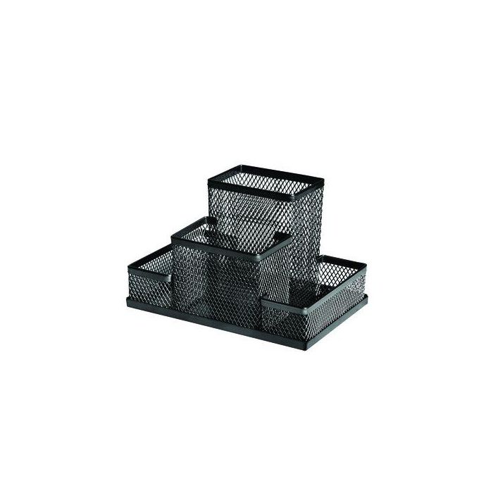 Organizador Sobremesa Forofis Rectangular Metalico Malla Negro