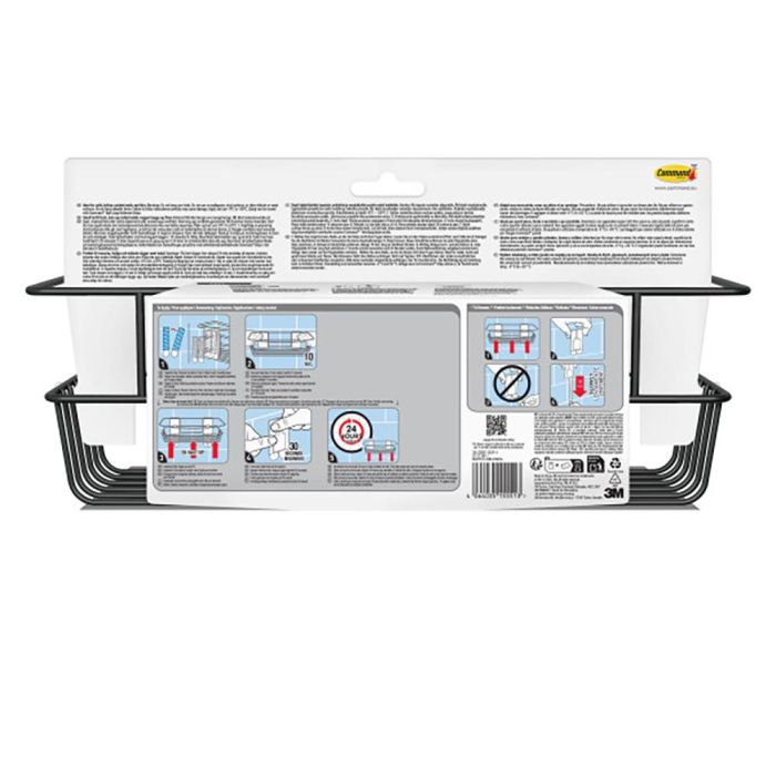 Cesto de baño, negro mate, 32,5 x 9,5 x10 cm, 1 ud + 4 tiras, máx 3 kg 2 Cesto de baño, negro mate, 32,5 x 9,5 x10 cm, 1 ud + 4 tiras, máx 3 kg 2