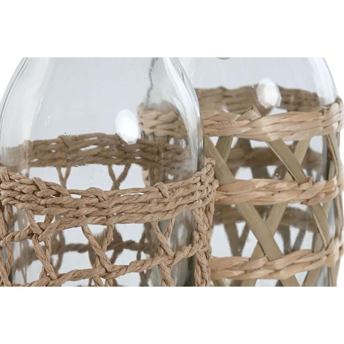 Jarra Home ESPRIT Natural Cristal Fibra (2 Unidades) 2 Jarra Home ESPRIT Natural Cristal Fibra (2 Unidades) 2