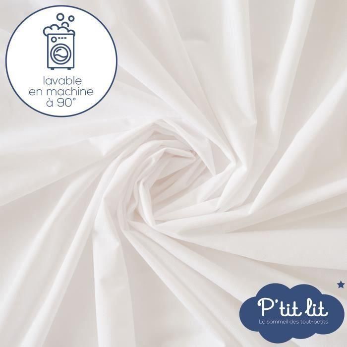 P'Tit Lit PTI1708546903353 2 protectores de colchón bebé 60x120 cm impermeables, microtranspirables, lavables 90°C, suaves y silenciosos 3