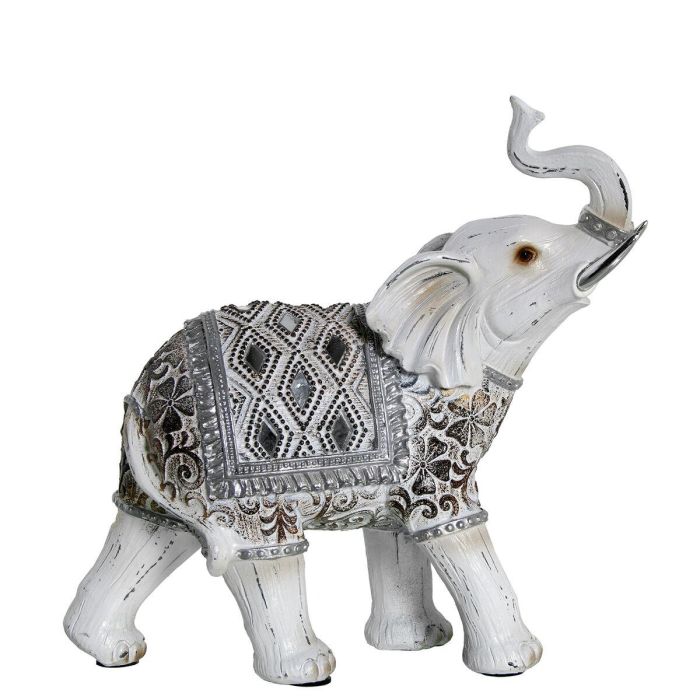 Figura Decorativa Alexandra House Living Blanco Plástico Elefante 10 x 22 x 21 cm