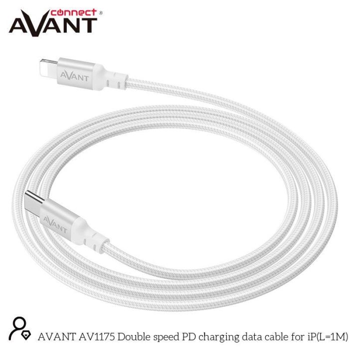 Avant Connect Cable USB C a Lightning 20W Carga Rápida, 1 Metro Trenzado