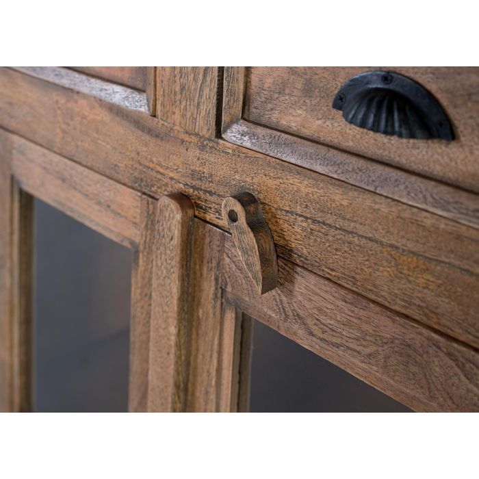 Giner y Colomer Aparador Alto en Madera de Mango con Puertas Talladas a Mano, Avellana, 73x120 cm 3 Giner y Colomer Aparador Alto en Madera de Mango con Puertas Talladas a Mano, Avellana, 73x120 cm 3