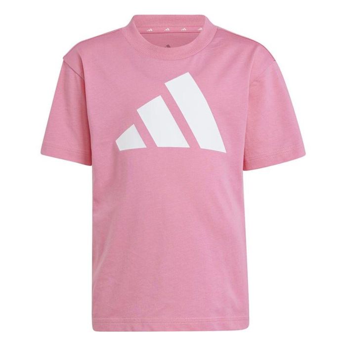 Camiseta de Manga Corta Infantil Adidas Essentials Big Logo Blanco Rosa 0 Camiseta de Manga Corta Infantil Adidas Essentials Big Logo Blanco Rosa 0