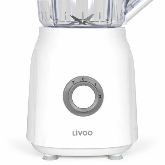 Livoo LIV1713288599839 Batidora de Vaso Eléctrica 1.5 Litros 600W de Potencia, 22000 RPM, 2 Velocidades y Función Turbo, Color Blanco 3