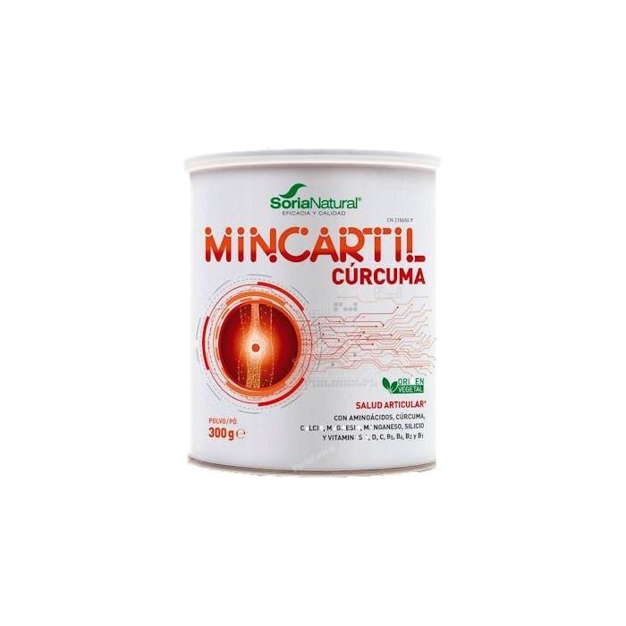 Soria Natural Mincartil Reforzado Polvo Complemento para Salud Articular y Ósea con Aminoácidos, Cúrcuma, Vitaminas y Minerales 300g