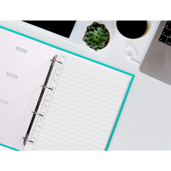 Liderpapel Recambio Folio 100 Hojas 60gr Pauta 5ª 2.5mm con Margen 16 Taladros 1