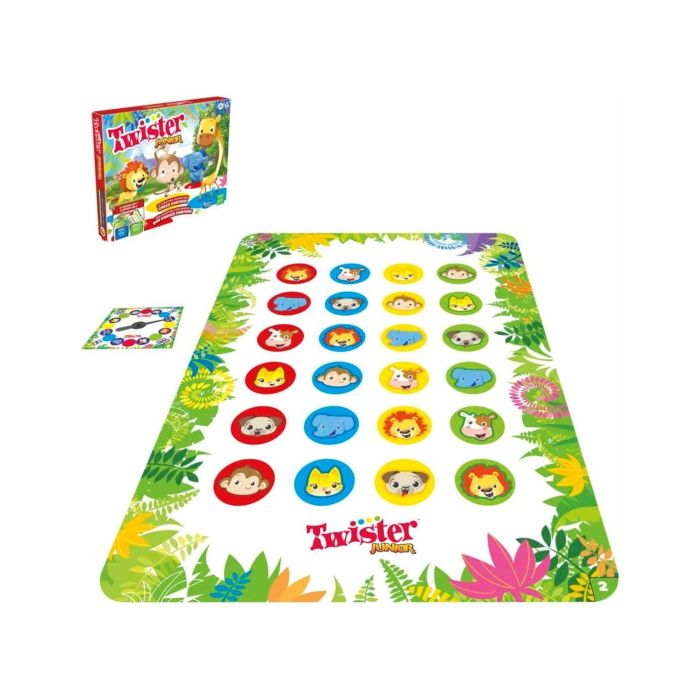 Hasbro Gaming Twister Junior F7478 Juego 2 en 1 Fiesta Salvaje Safari Animales para Niños +3 Años 2 Hasbro Gaming Twister Junior F7478 Juego 2 en 1 Fiesta Salvaje Safari Animales para Niños +3 Años 2