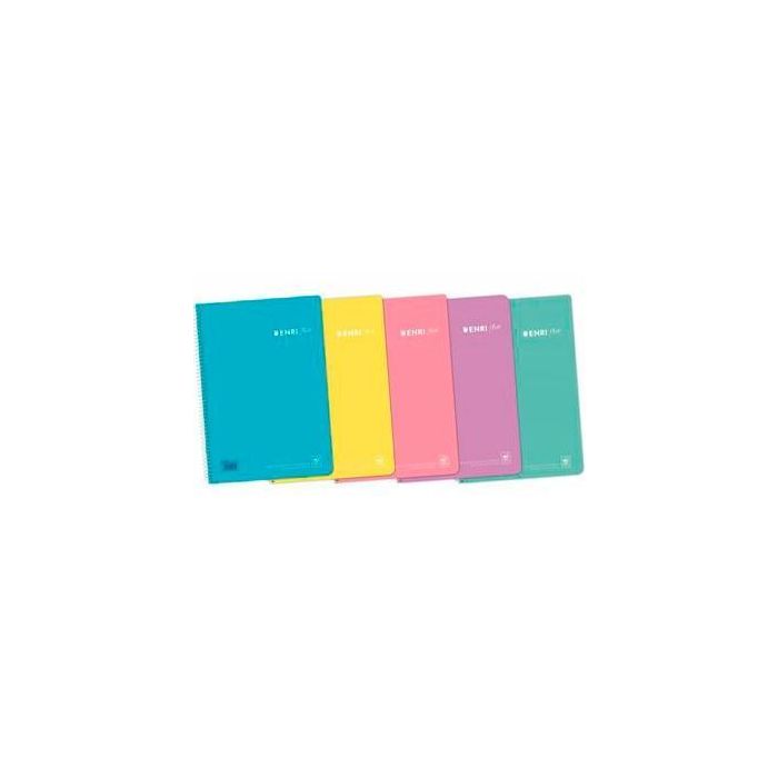 Enri Cuaderno Espiral Folio 80H 4x4 mm C-M Tapa PP C-Surtidos Pastel (5 Unidades) (5 Unidades)