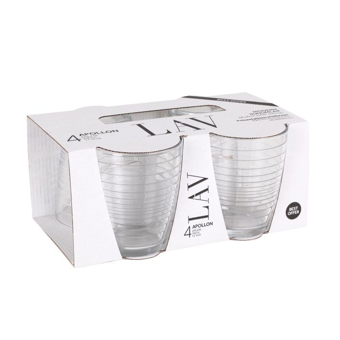 Lav Set 4 Vasos 340 cc Apollon Best Offer (12 Cajas)