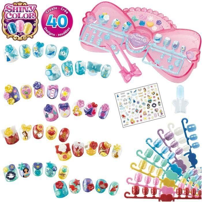 Aquabeads 35006 Estudio de Uñas Princesas Disney Set Manualidades Decorar +40 Uñas Reutilizables Sin Pegamento 1