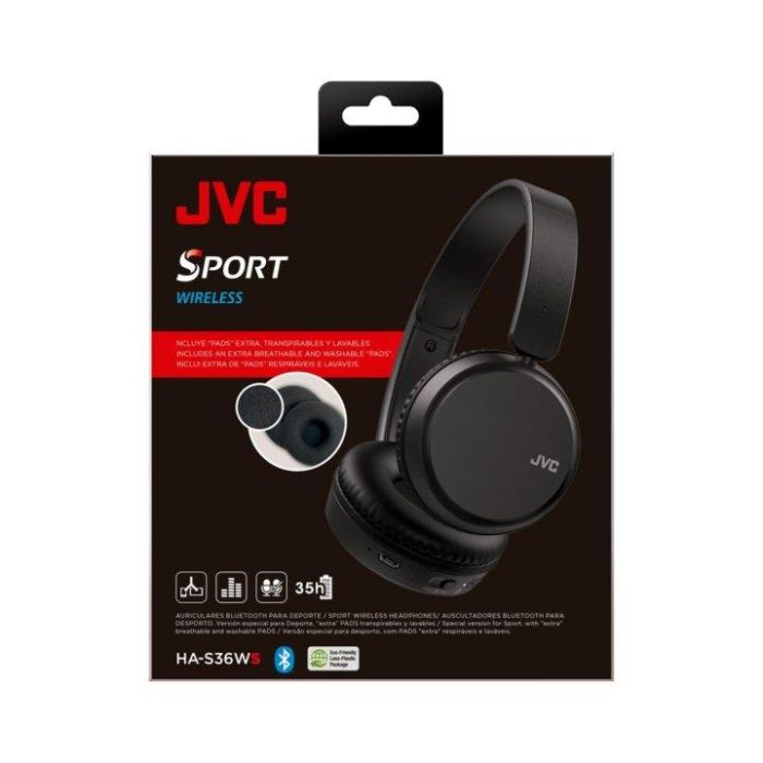 JVC HA-S36WS Auriculares Bluetooth Inalámbricos Sport Negro 35h Batería 4