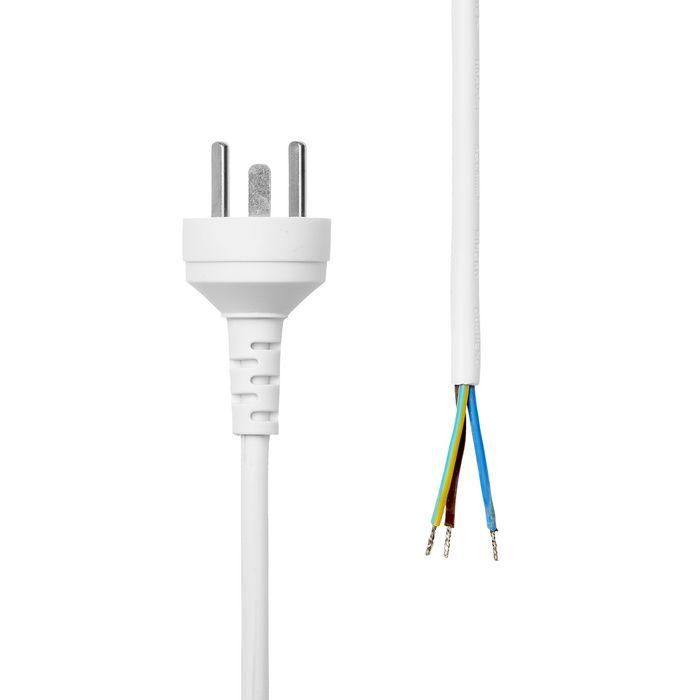 MicroConnect Type K EDB - Open End, Power cable, 3m, White 1 MicroConnect Type K EDB - Open End, Power cable, 3m, White 1