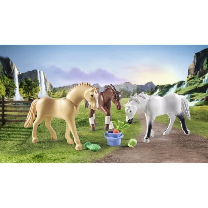 PLAYMOBIL 71356 3 caballos Morgan, Cuarto de Milla y Shagya - Caballos de la Cascada - A partir de 5 años 2