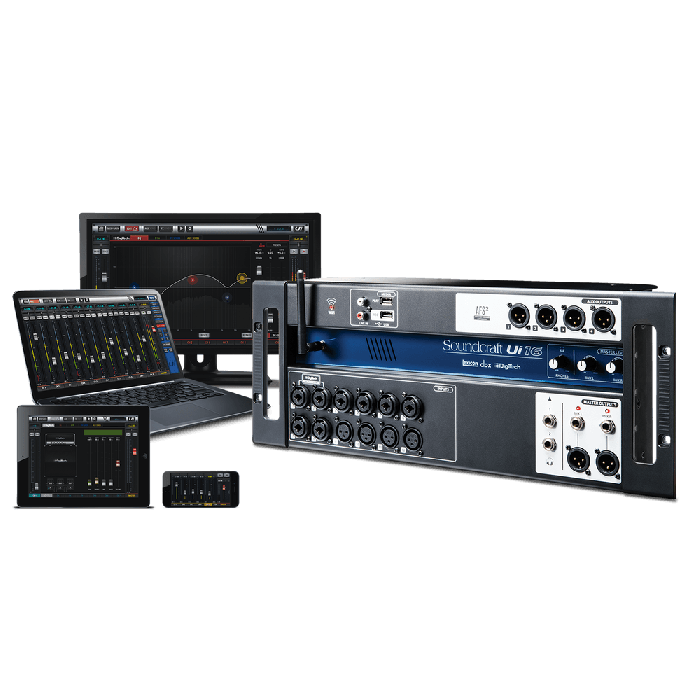 SOUNDCRAFT Ui 16 Mezclador Digital Control Remoto Wi-Fi Integrado Procesadores HARMAN para Dispositivos iOS Android Windows Mac OS Linux