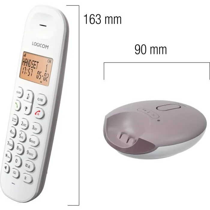Logicom Teléfono Inalámbrico Fijo DECT ILOA 155T Taupe con Contestador Automático 1 Logicom Teléfono Inalámbrico Fijo DECT ILOA 155T Taupe con Contestador Automático 1